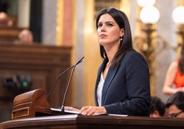 Miriam Guardiola, durante una intervención en el Congreso de los Diputados.