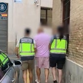 El fugitivo en el momento de la detención.