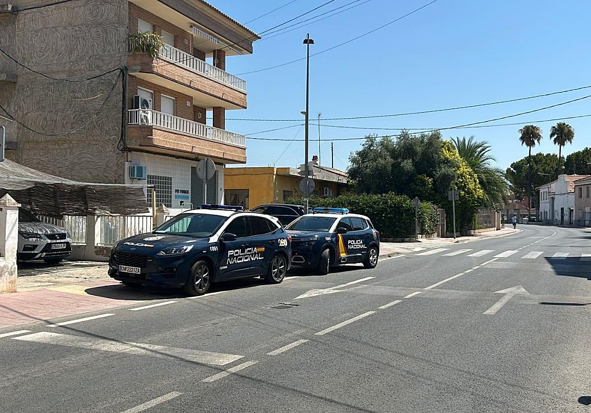 Dos patrullas de la Policía Nacional, en la avenida de Santiago.