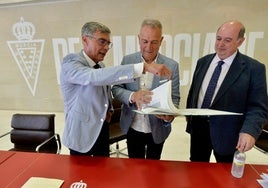 El abogado Higinio Pérez, Felipe Moreno y el reestructurador Rafael Marras, en 2024.