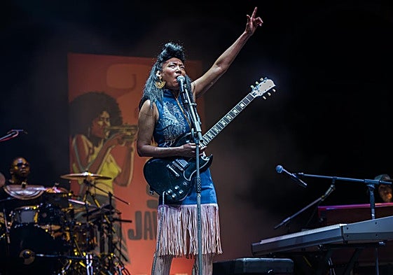 Judith Hill en el Auditorio Parque Almansa de San Javier, durante la actuación del miércoles.