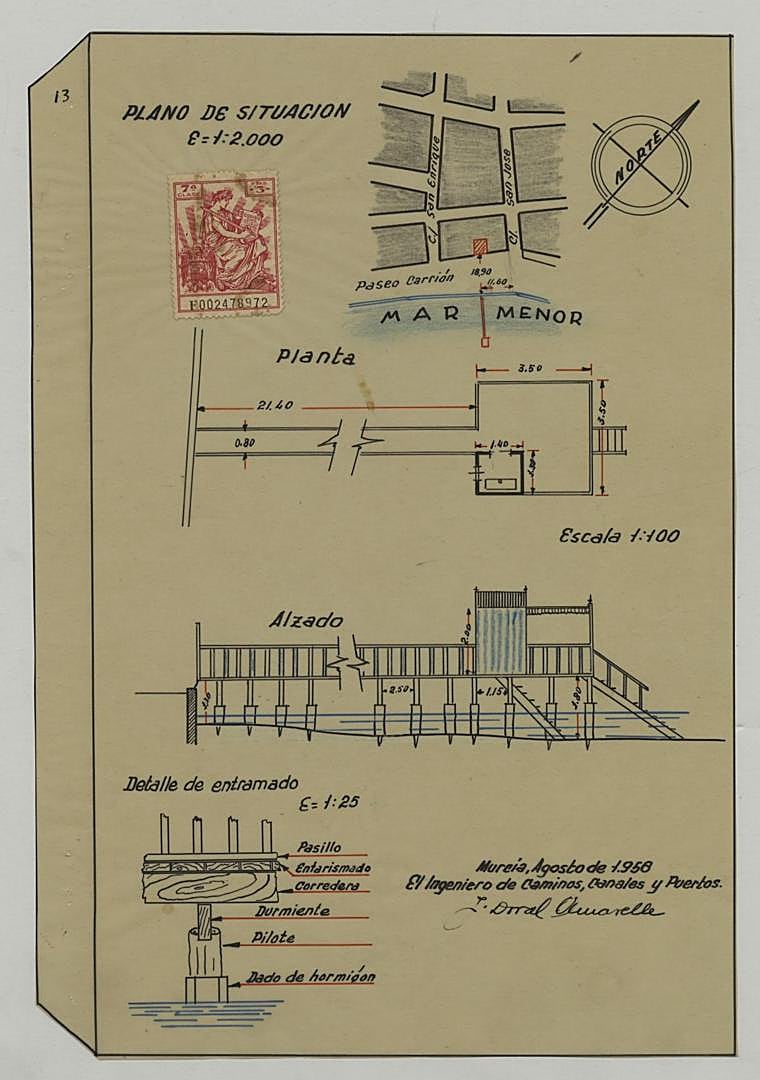 Imagen - Particulares. Expediente de concesión otorgada (en 1959) a Asunción Madrid Madrid para legalizar un balneario en la playa de Los Alcázares.