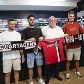 De izquierda a derecha, Dani Perejón, Iván Martínez, Sánchez Breis y Carlos Calderón en la presentación de ayer.