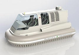 Recreación del modelo de 'hovercraft' diseñado por Tarifa.