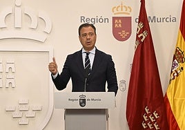 El portavoz del Ejecutivo regional, Marcos Ortuño, este jueves.