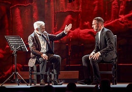 El actor Imanol Arias quiso hacer un homenaje a la literatura flamenca en su pregón en el Festival del Cante de las Minas, este jueves.
