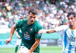 Chiki, en un partido con el Racing de Ferrol.