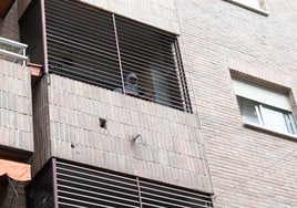 Un agente del servicio de Criminalística de la Guardia Civil, inspeccionaba el lunes el piso donde se halló el cadáver.