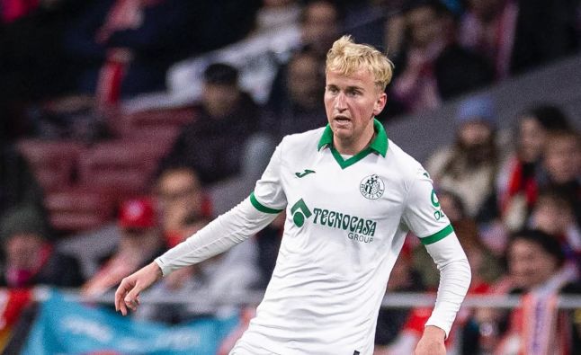 Luca Lohr jugando con el Getafe en el Metropolitano.