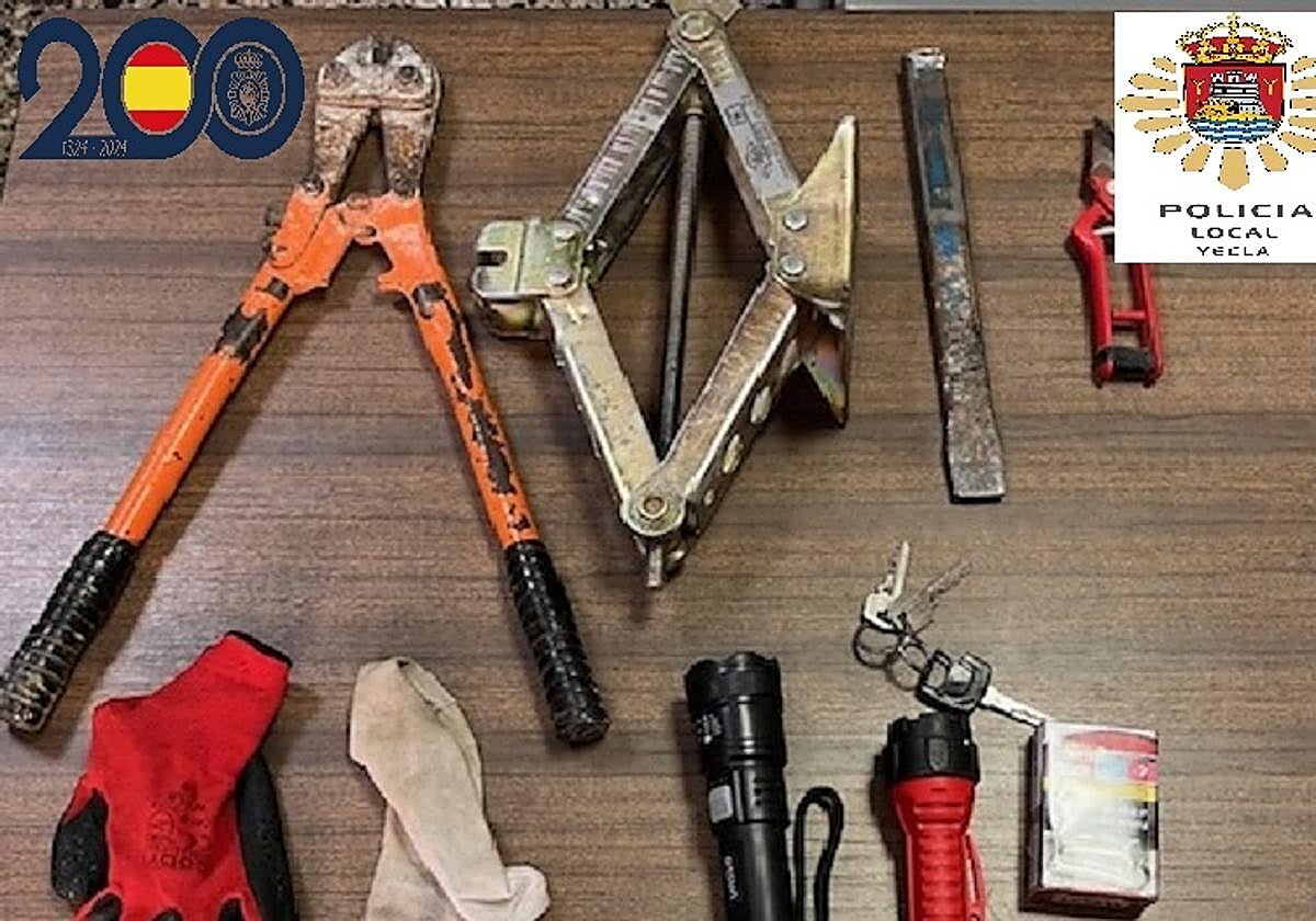 Herramientas utilizadas para cometer el robo.