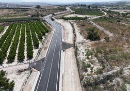Tramo abierto de la RM-531 en el término municipal de Alguazas.