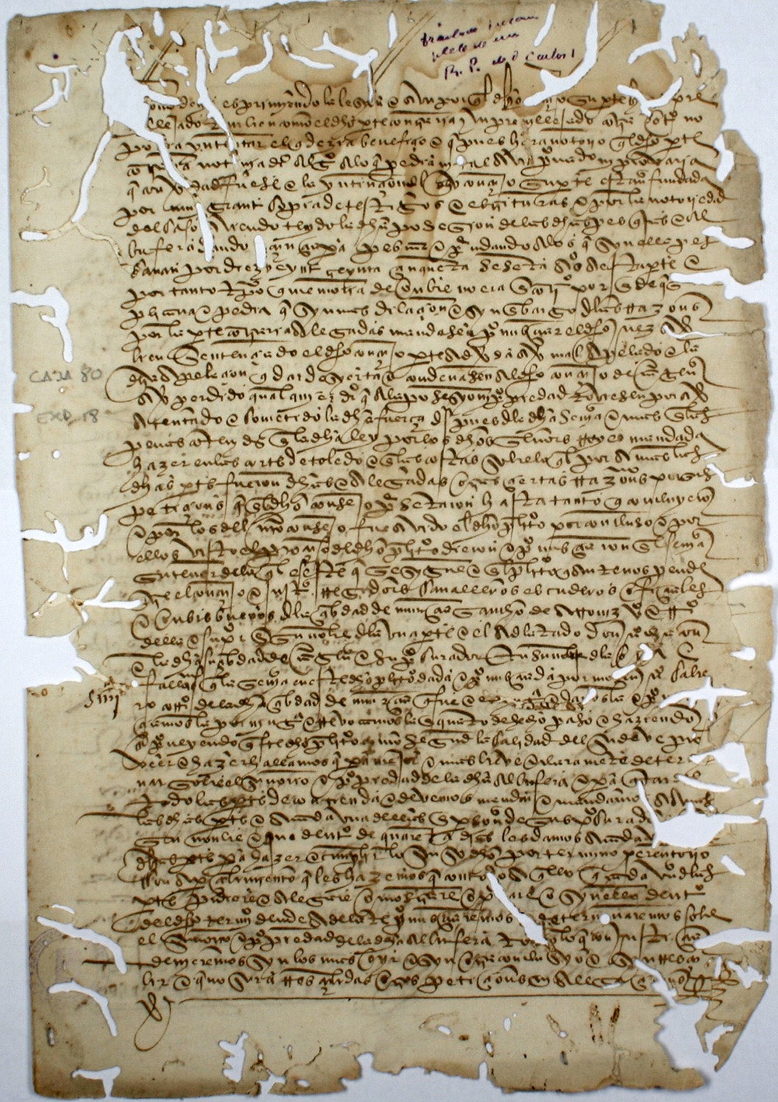 Documento de 1490 que está en el Archivo Municipal de Cartagena