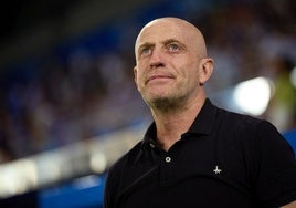 Julián Calero, en el partido en Mendizorroza.