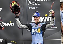 Fermín Aldeguer, en el podio del Gran Premio de Austria del pasado domingo.