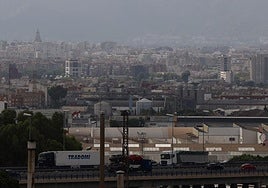 Polvo en suspensión en Murcia, este martes.