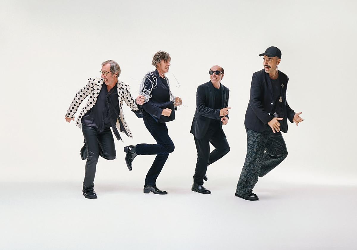 Los integrantes de Cuarteto de Nos: Topo (guitarra), Roberto Musso (líder, voz y guitarra), Alvin (batería) y Santiago Marrero (teclados).