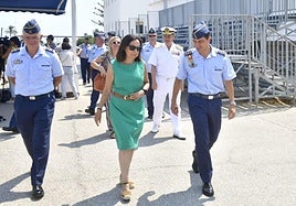 Margarita Robles, este jueves, en la Academia General del Aire y del Espacio.