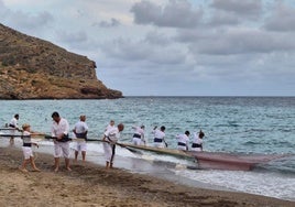 Imagen de la recreación llevada a cabo este sábado en El Portús.