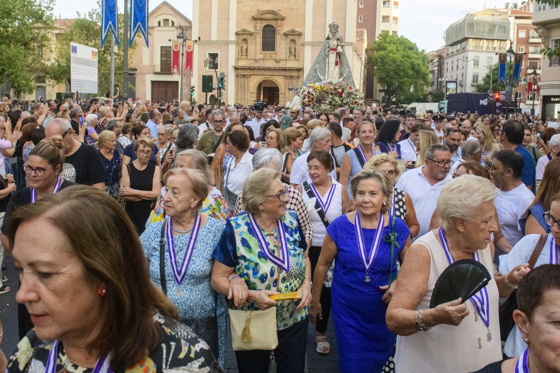 Las imágenes del recibimiento en Murcia a la Virgen de la Fuensanta