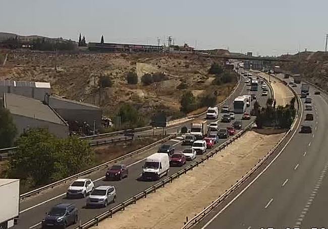 Colas por el accidente de Molina de Segura.