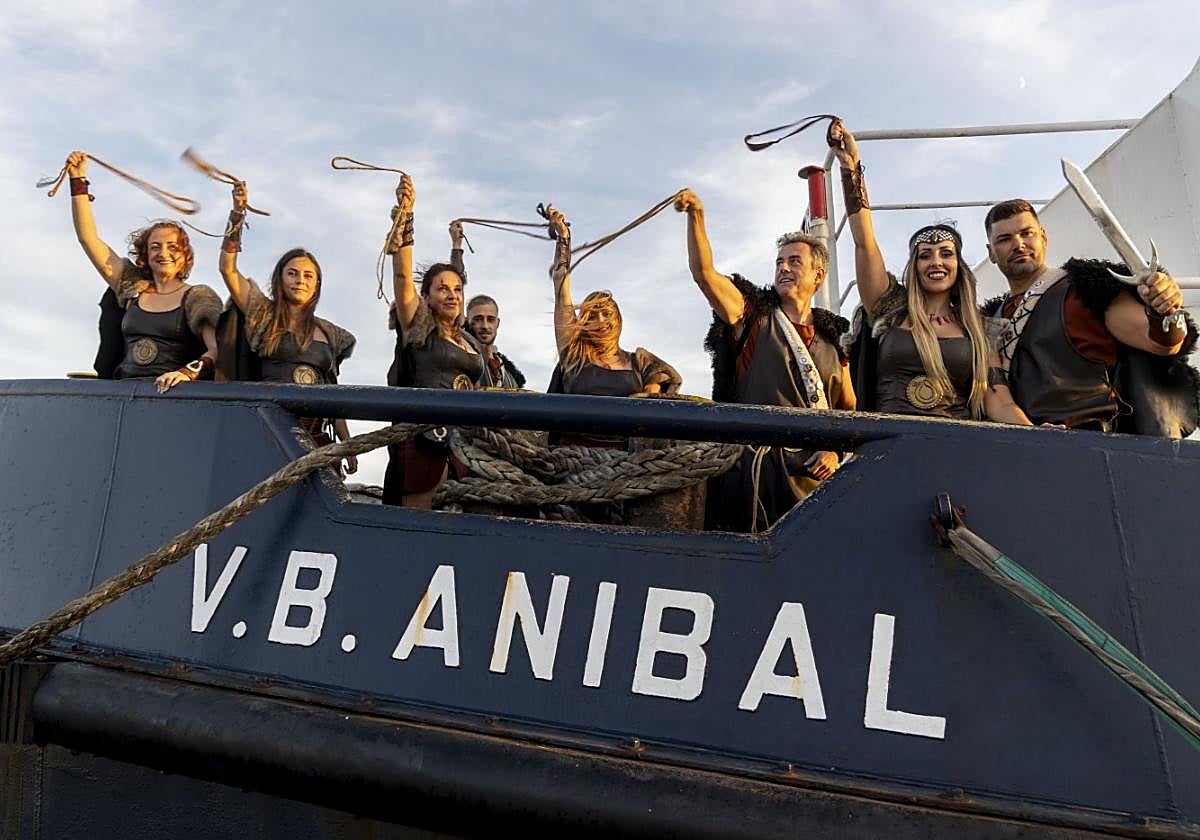Honderos de Baleares llegando al Puerto de Cartagena en el Desembarco Carthaginés.