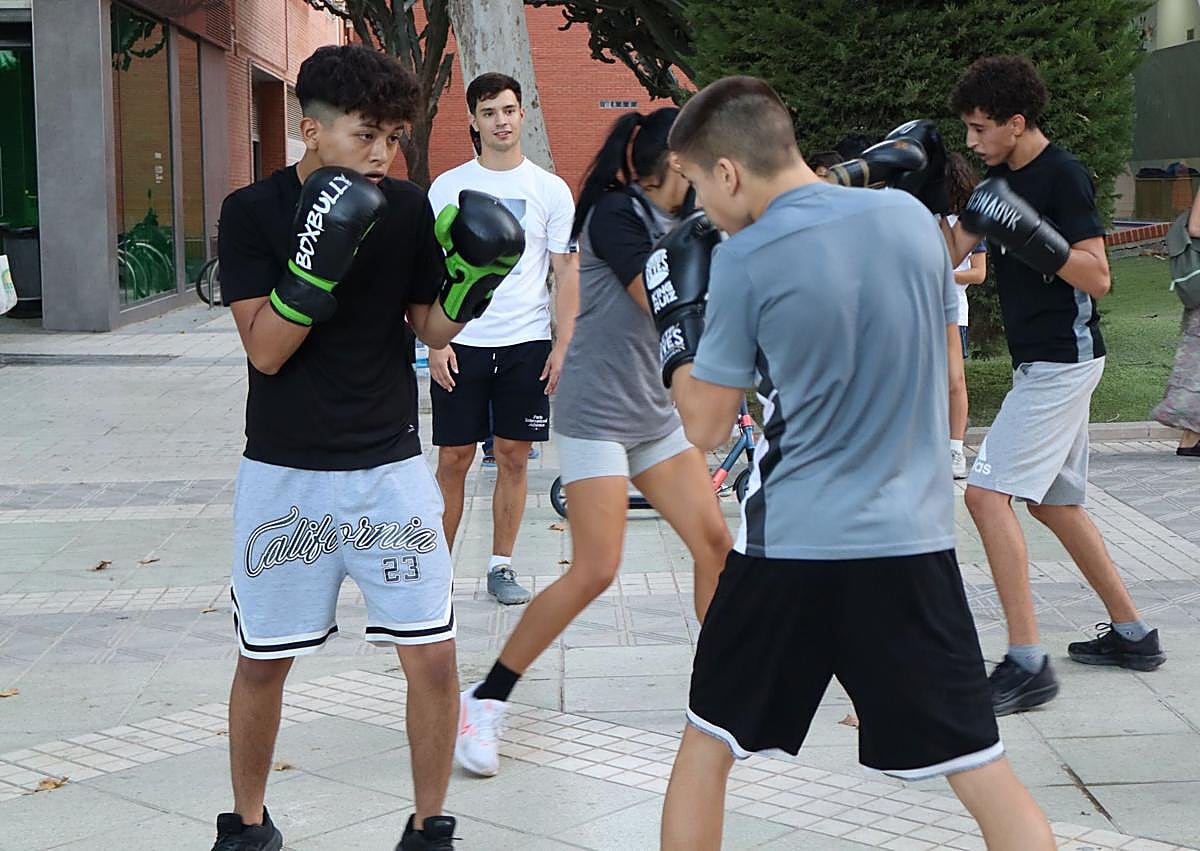 Imagen secundaria 1 - Exhibición de boxeo al aire libre.
