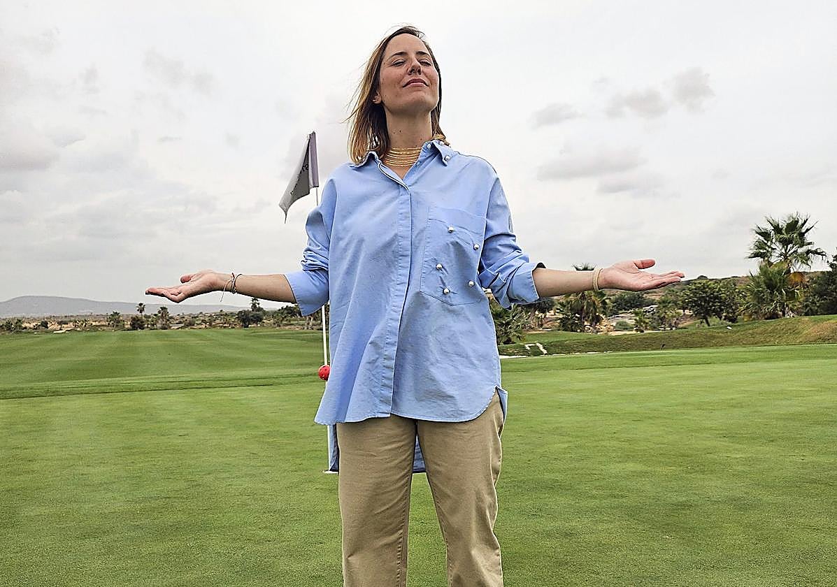 Buena energía. Andrea Pascual, conectando con el recorrido antes de comenzar la competición.