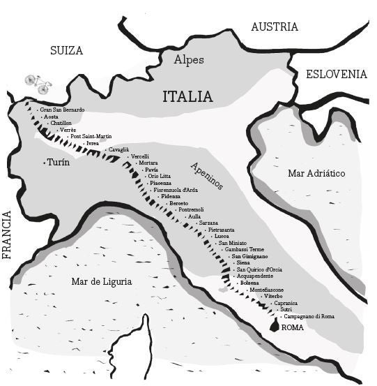 Vía Francígena. Paso del Gran San Bernardo-Roma. 1200 km.