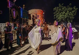 Llegada del fuego sagrado al cerro del Molinete.