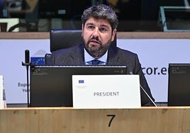 Fernando López Miras, durante su intervención.