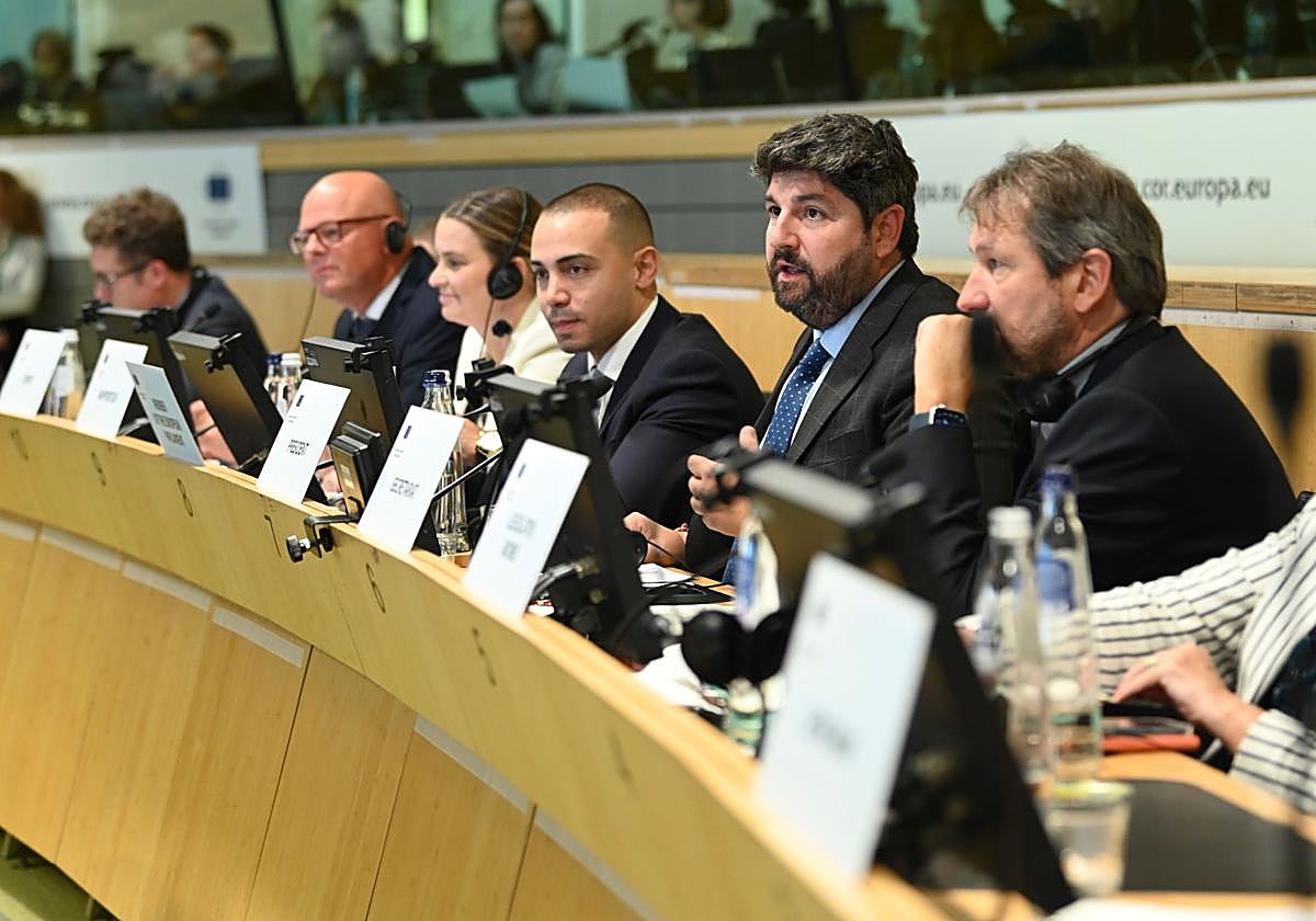 Fernando López Miras, este martes en la Comisión de Recursos Naturales del Comité Europeo de las Regiones.