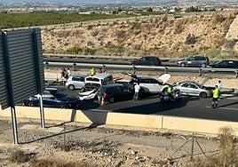 El accidente, este jueves, en la autovía A-30 a la altura de Lorquí.