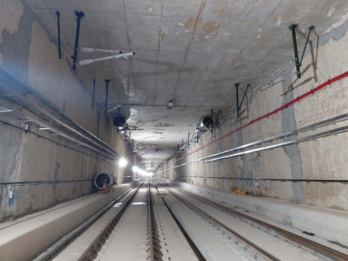 Obras del soterramiento en Murcia.