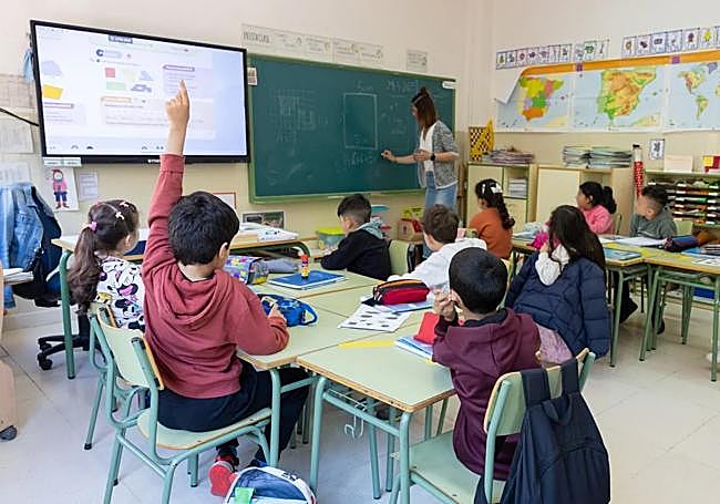 Clase en un aula de primaria.
