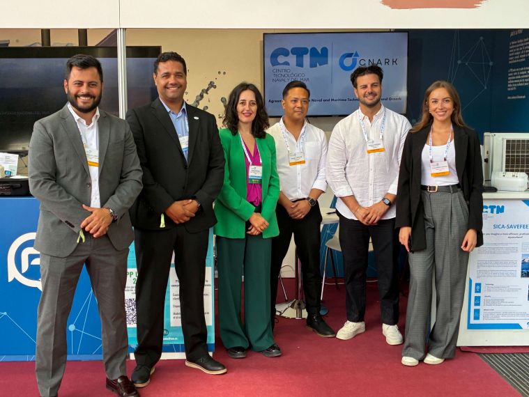 Profesionales del CTN y de Ocnark en el certamen Aquaculture Europe 2025, celebrado en Valencia.