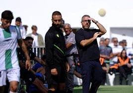 Javi Rey, en el partido contra el Atlético Sanluqueño, el pasado domingo en El Palmar.