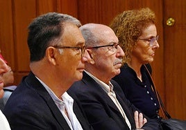Bascuñana, Ródenas y Fernández Cano, este martes, en la Audiencia Provincial de Murcia.
