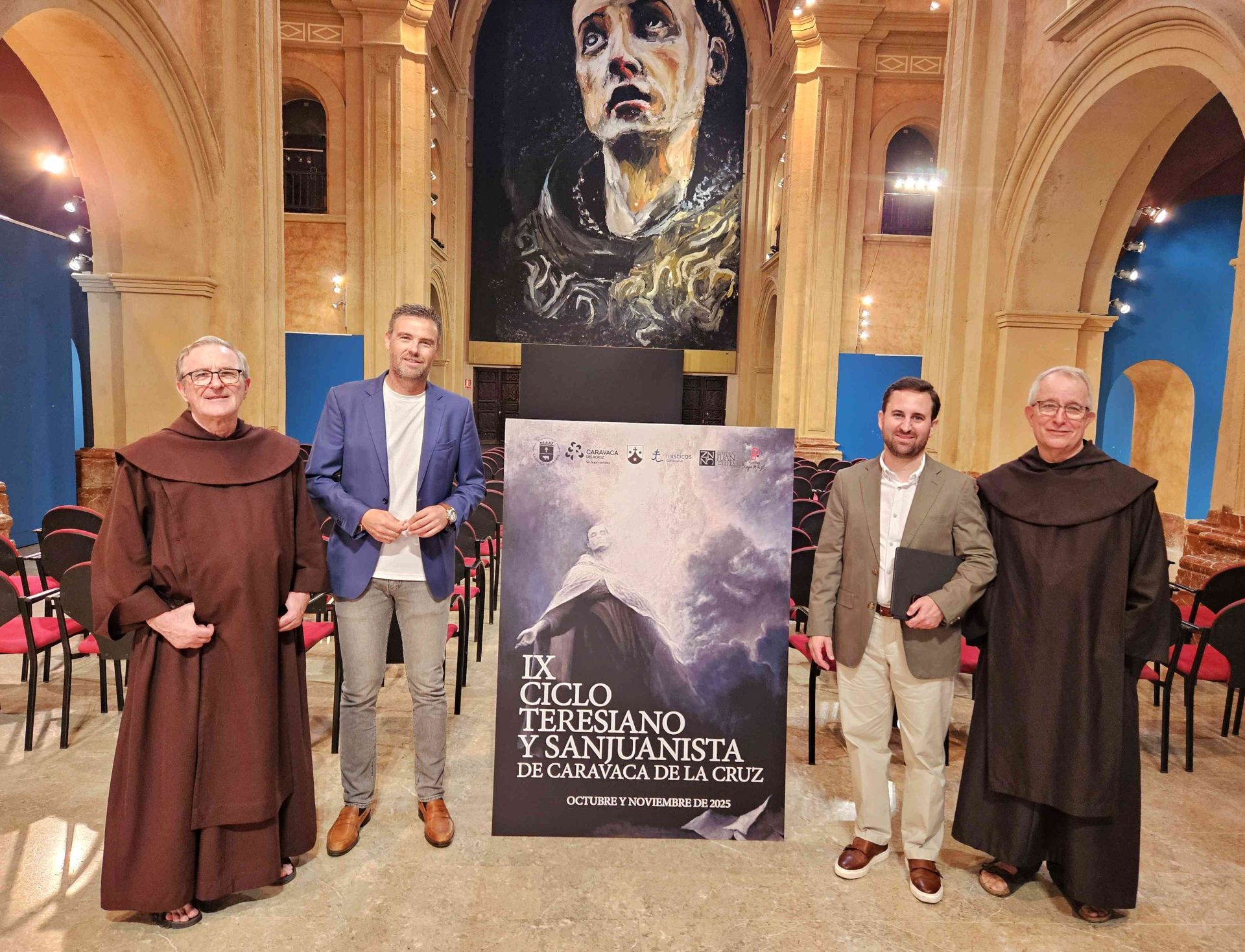 Padre Sergio Marqueta, José Francisco García (alcalde), Javier Marín (Cátedra Juan de Yepes) y padre Pascual Gil.