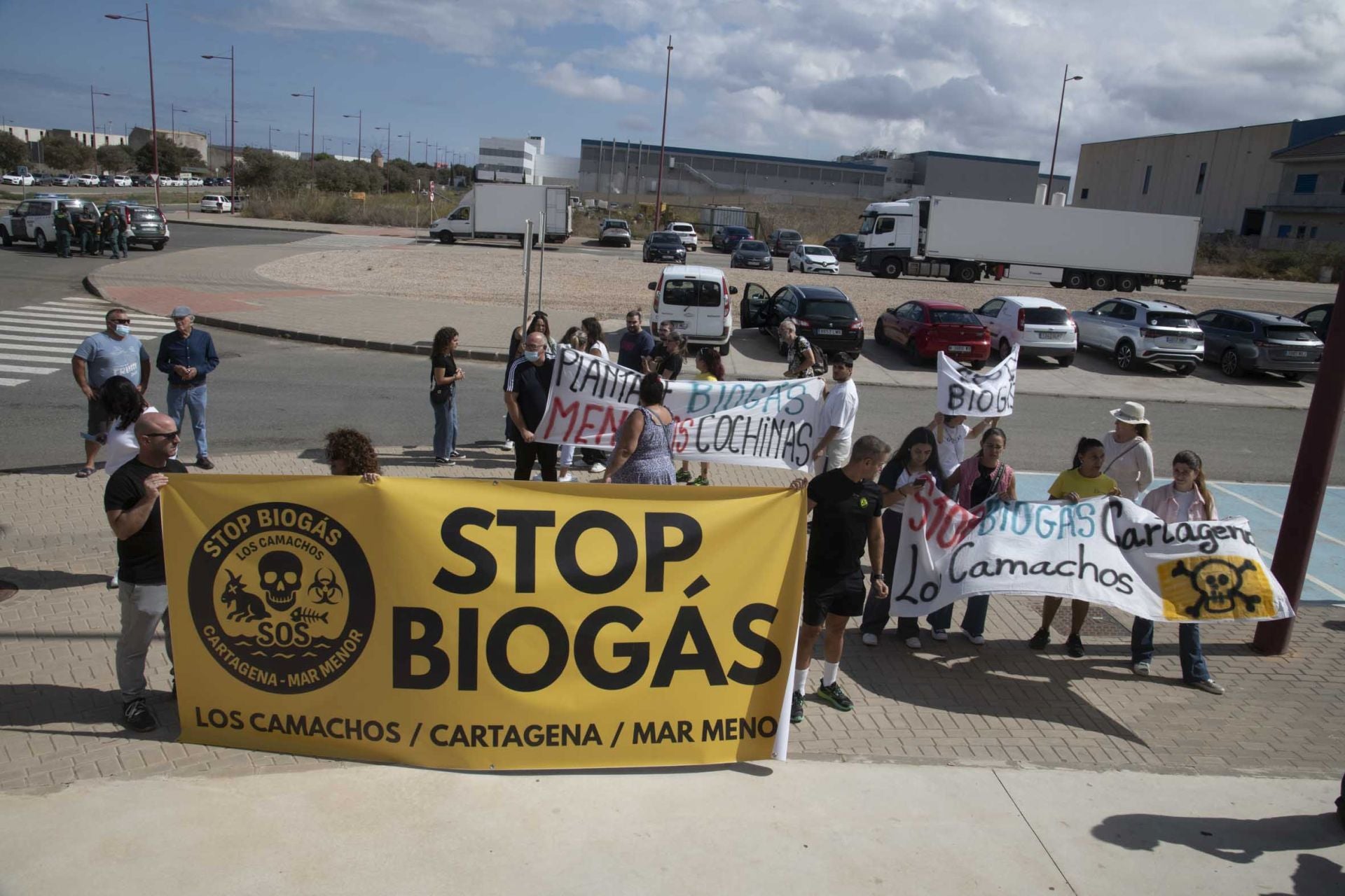 Las imágenes de la protesta de los vecinos de Los Camachos contra la planta de biogás