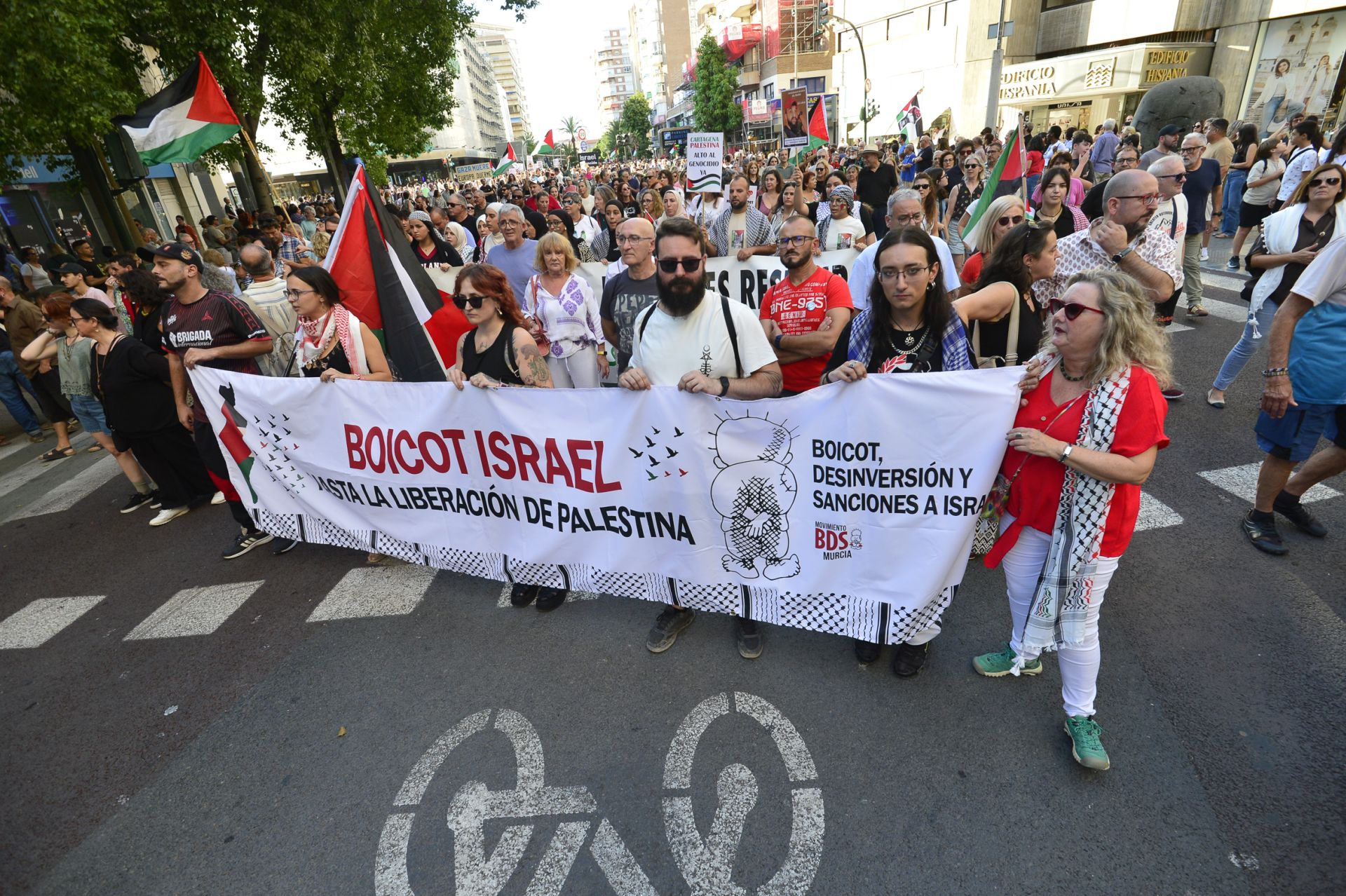 La masiva manifestación por Gaza en Murcia, en imágenes