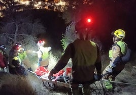 Los servicios de emergencia trasladan al herido.