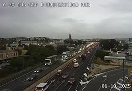 El enlace de la autovía A-30 con la A-7 en Murcia, este lunes.