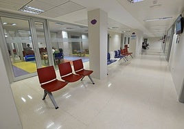 Sala de espera del Infantil de La Arrixaca vacía, el pasado 3 de octubre.