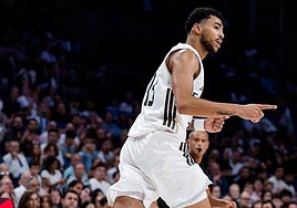 Izan Almansa, en su debut en la ACB del pasado domingo.