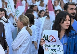 La jornada de huelga médica contra el borrador del Estatuto Marco.