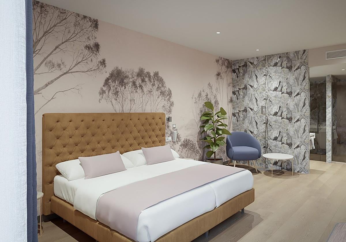 Una de las habitaciones del hotel.