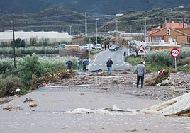 Rambla de Ramonete tras un episodio de lluvias intensas, en una imagen de archivo.