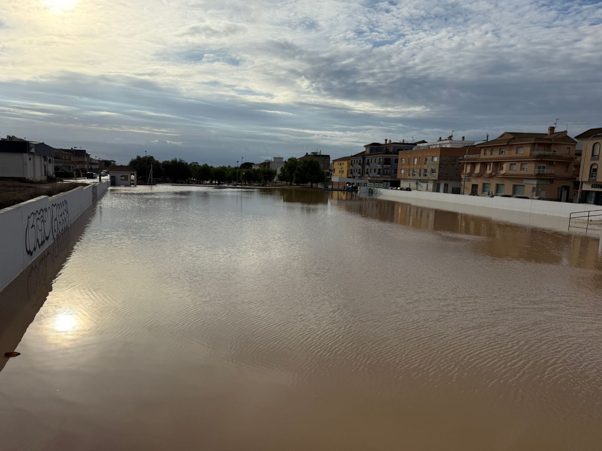 Una de las zonas inundadas en San Javier.