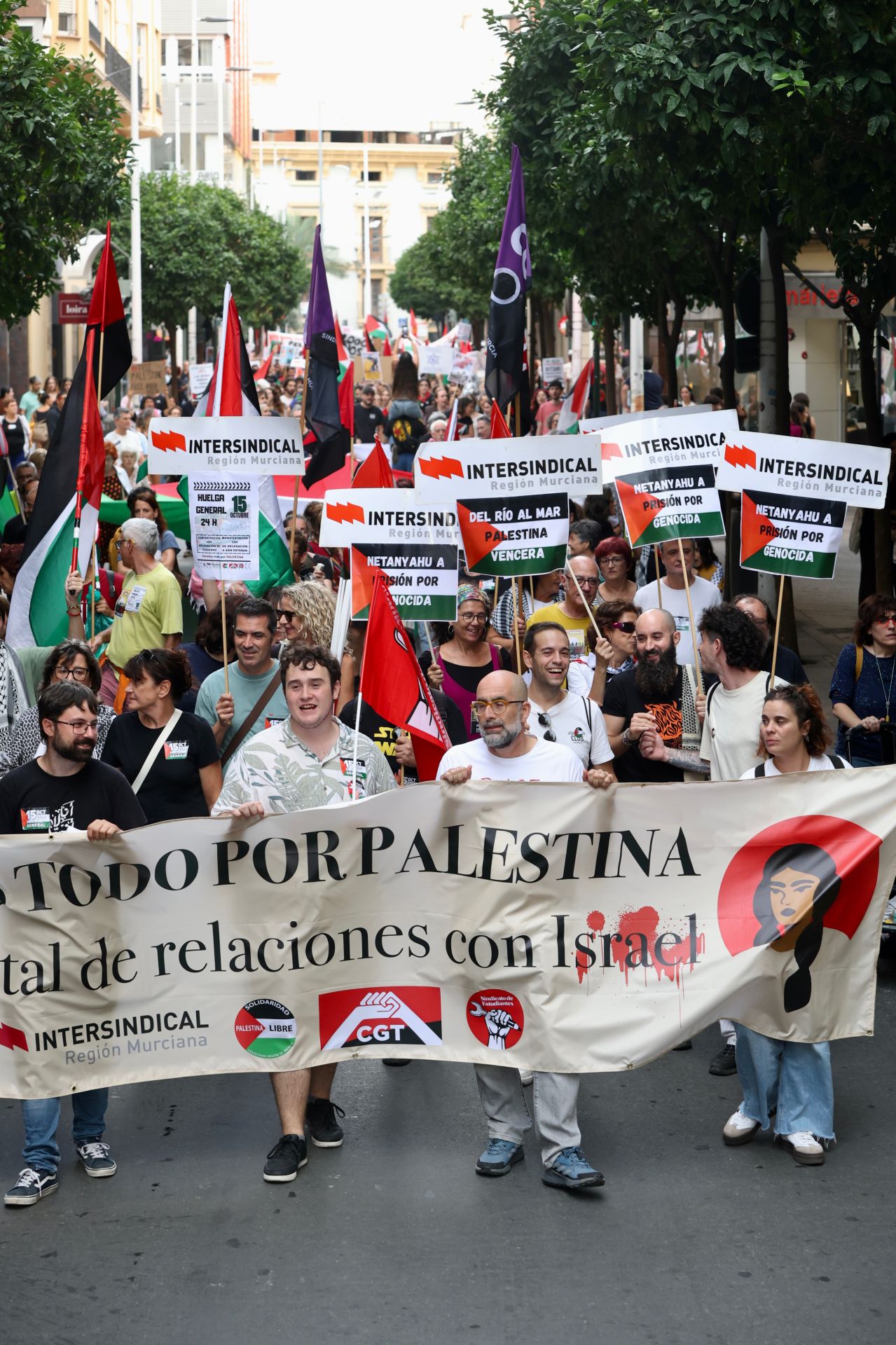 La movilización social por Palestina en Murcia, en imágenes