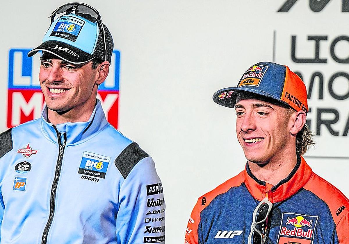 Fermín Aldeguer y Pedro Acosta, en su comparecencia del jueves.